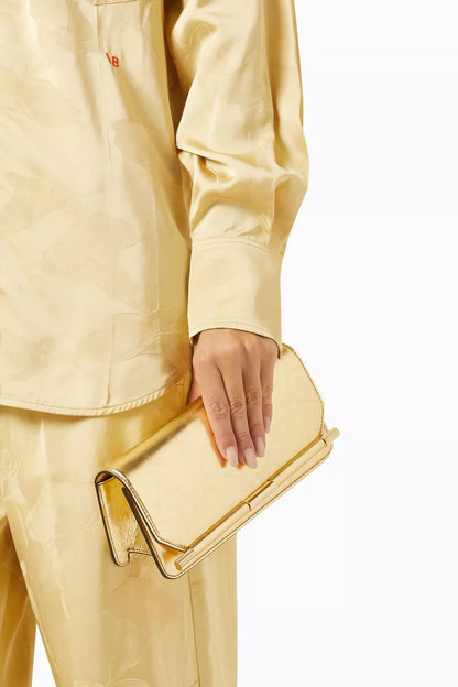 Victoria Beckham 202 Clutch in Metallic Leather