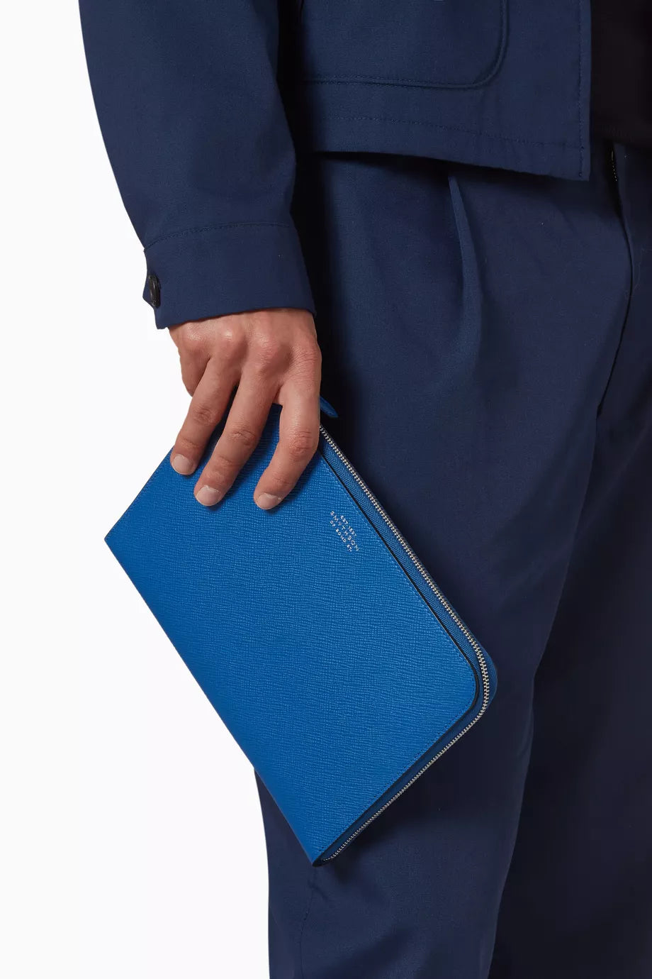 Smythson Slim Pouch in Panama Leather