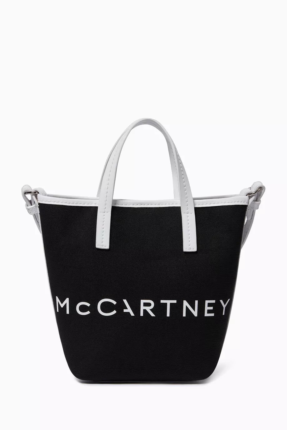 Stella McCartney Logo Crossbody Tote Bag in Bananatex® Canvas Black