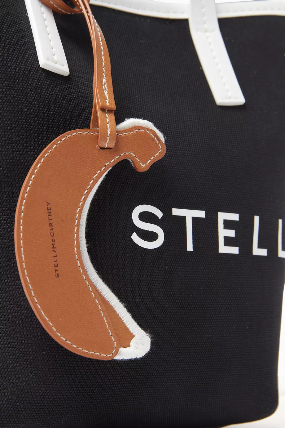 Stella McCartney Logo Crossbody Tote Bag in Bananatex® Canvas Black