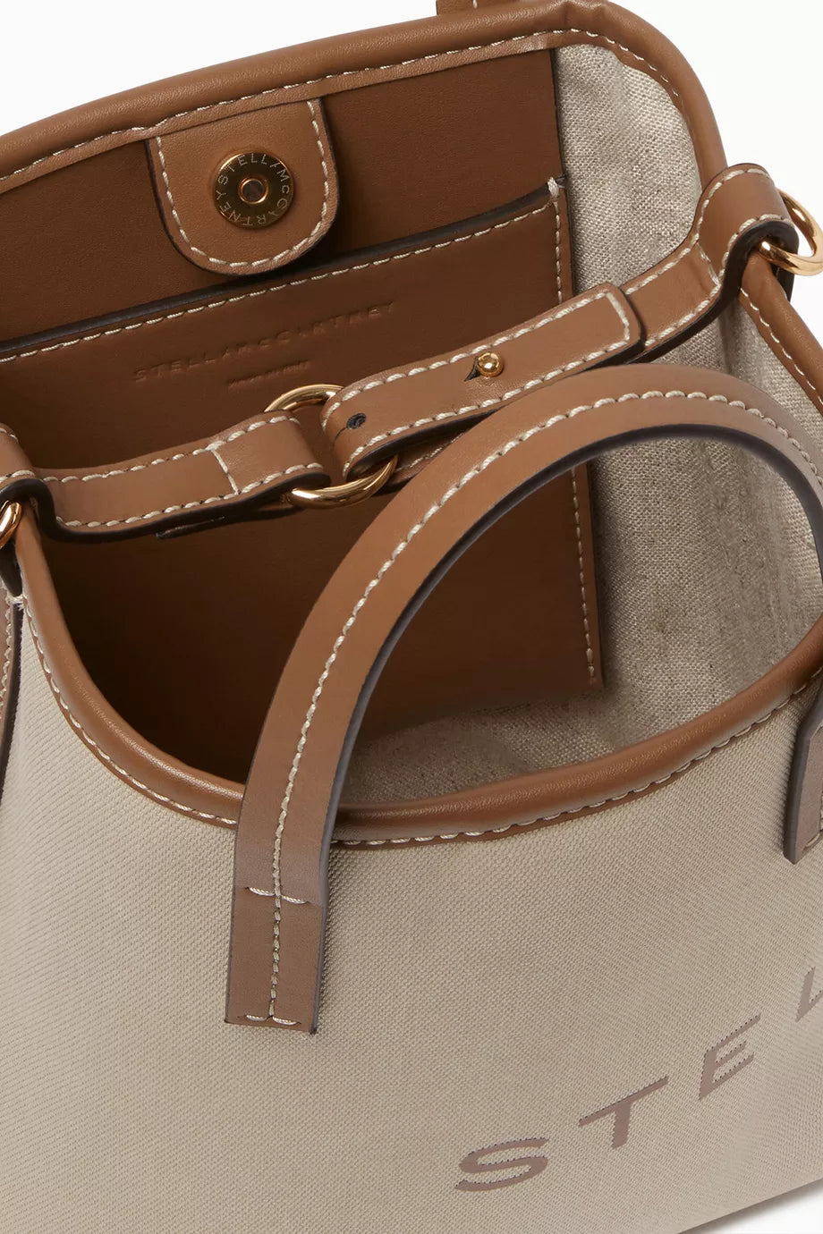 Stella McCartney Logo Crossbody Tote Bag in Bananatex® Canvas