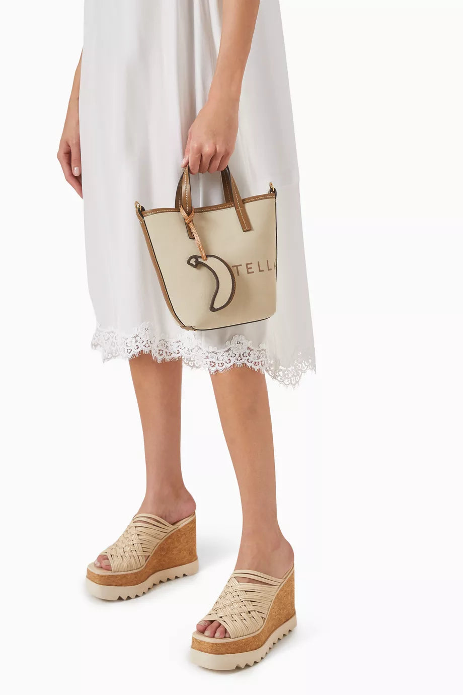 Stella McCartney Logo Crossbody Tote Bag in Bananatex® Canvas