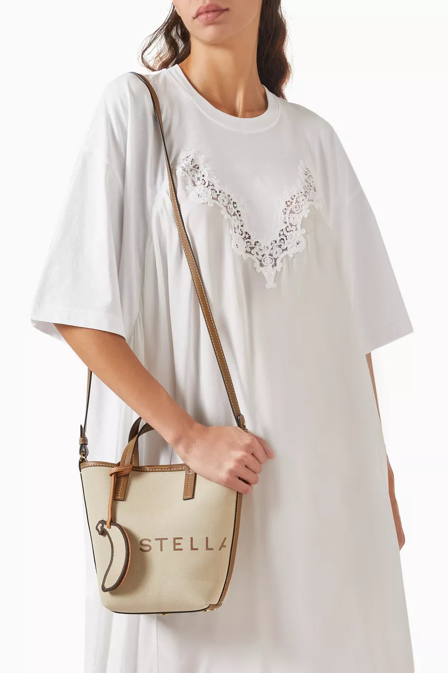 Stella McCartney Logo Crossbody Tote Bag in Bananatex® Canvas