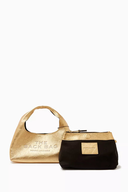 Marc Jacobs The Mini Sack Bag in Metallic Leather Gold
