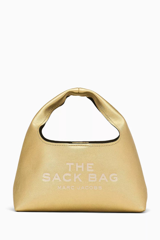 Marc Jacobs The Mini Sack Bag in Metallic Leather Gold