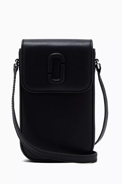 Marc Jacobs The Clover Phone Crossbody Bag in Leather Black