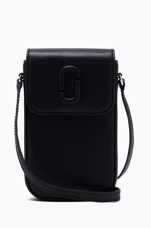 Marc Jacobs The Clover Phone Crossbody Bag in Leather Black