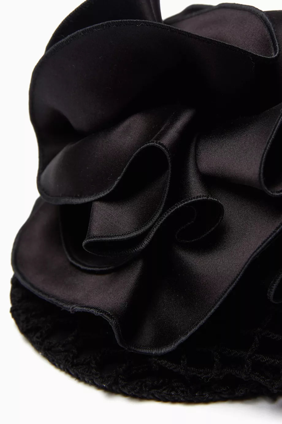 Magda Butrym Small Devana Tote Bag in Satin & Crochet