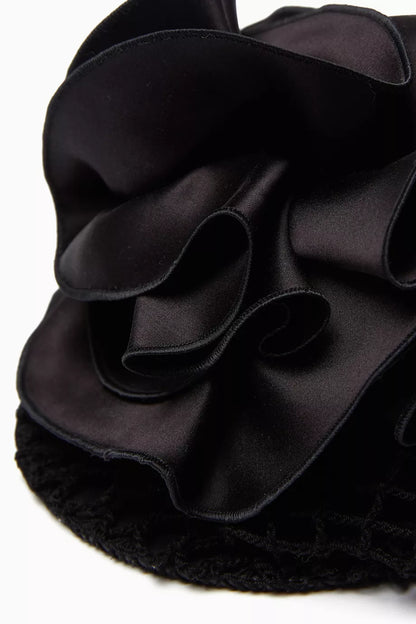 Magda Butrym Small Devana Tote Bag in Satin & Crochet