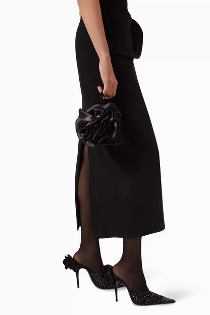 Magda Butrym Small Devana Tote Bag in Satin & Crochet