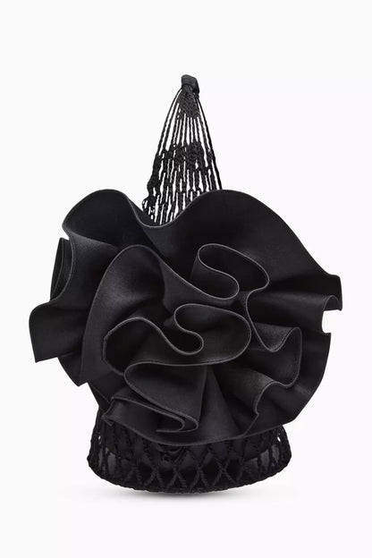 Magda Butrym Small Devana Tote Bag in Satin & Crochet