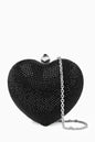 MACH & MACH Crystal-embellished Heart Clutch Bag in Suede
