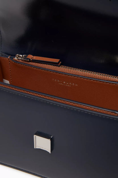 TORY BURCH Small Eleanor Convertible Shoulder Bag in Leather Blue