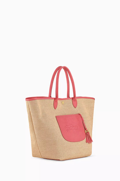 Longchamp Large Le Pliage Collection Basket Bag in Canvas Blush