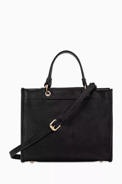 Longchamp Small Cabas Tote Bag in Leather Black