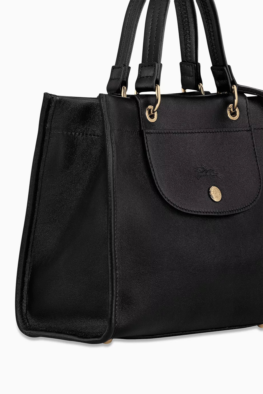 Longchamp Small Cabas Tote Bag in Leather Black