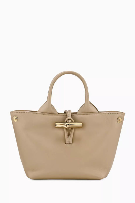 Longchamp XS Le Roseau Tote Bag in Calfskin Leather Neutral