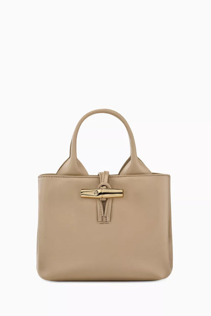 Longchamp XS Le Roseau Tote Bag in Calfskin Leather Neutral