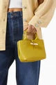 Longchamp XS Le Roseau Tote Bag in Calfskin Leather Ginger