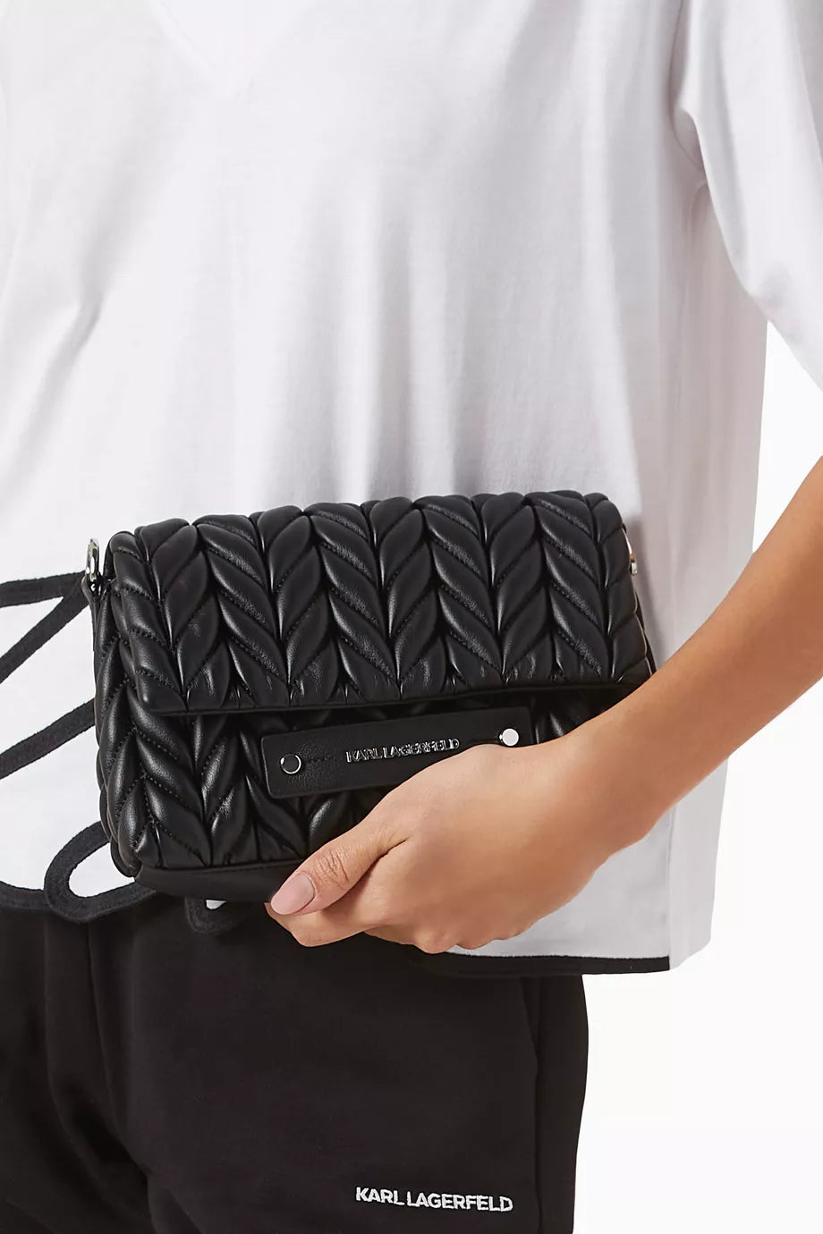 Karl Lagerfeld K/Weave Crossbody Bag in Leather
