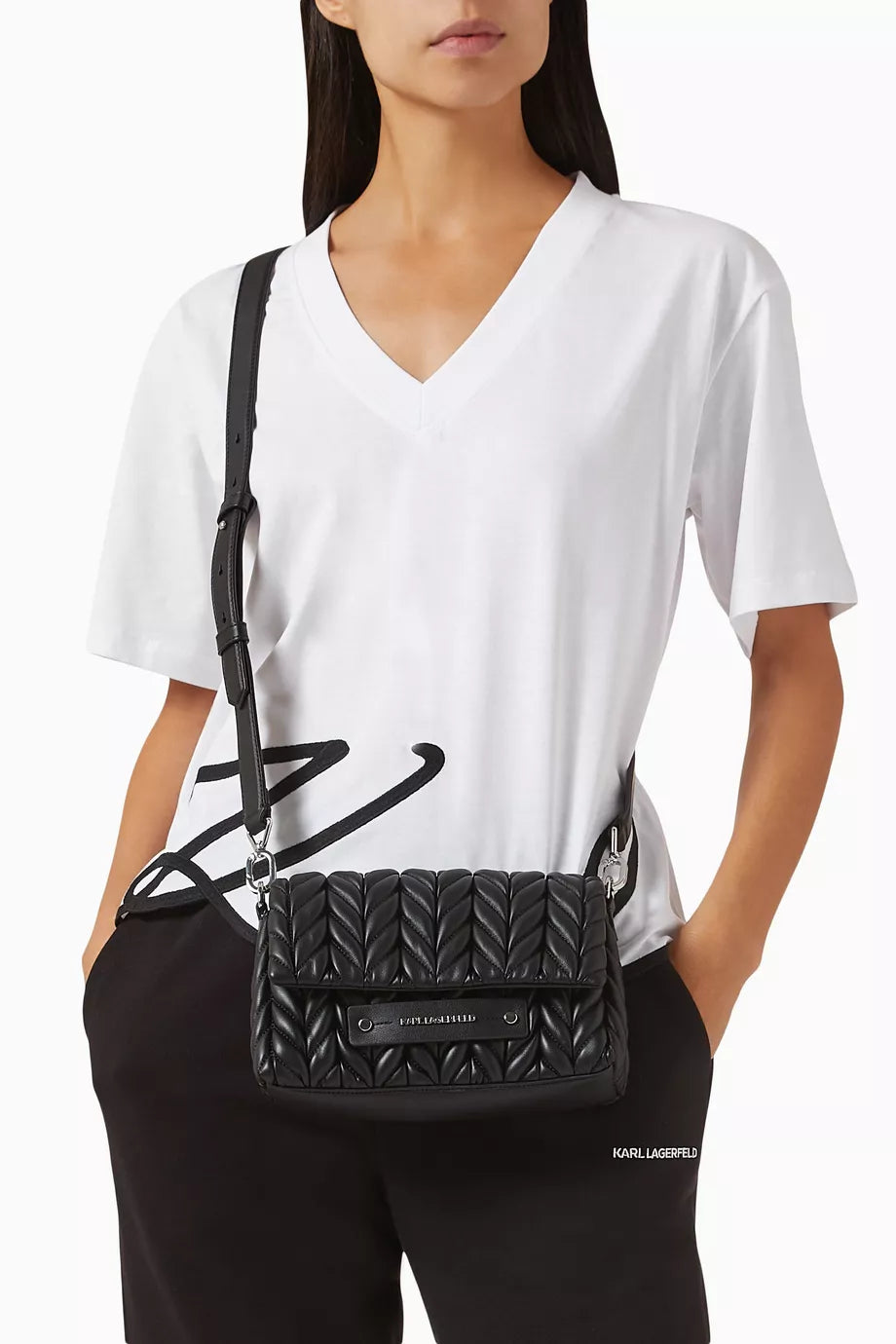 Karl Lagerfeld K/Weave Crossbody Bag in Leather