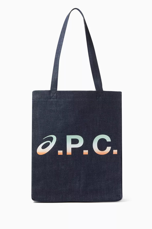 A.P.C. Lou Asics Tote Bag in Denim