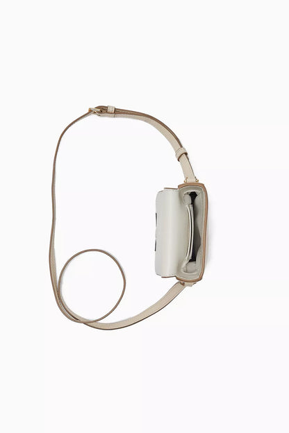 Marc Jacobs The Clover Phone Crossbody Bag in Leather Cloud White