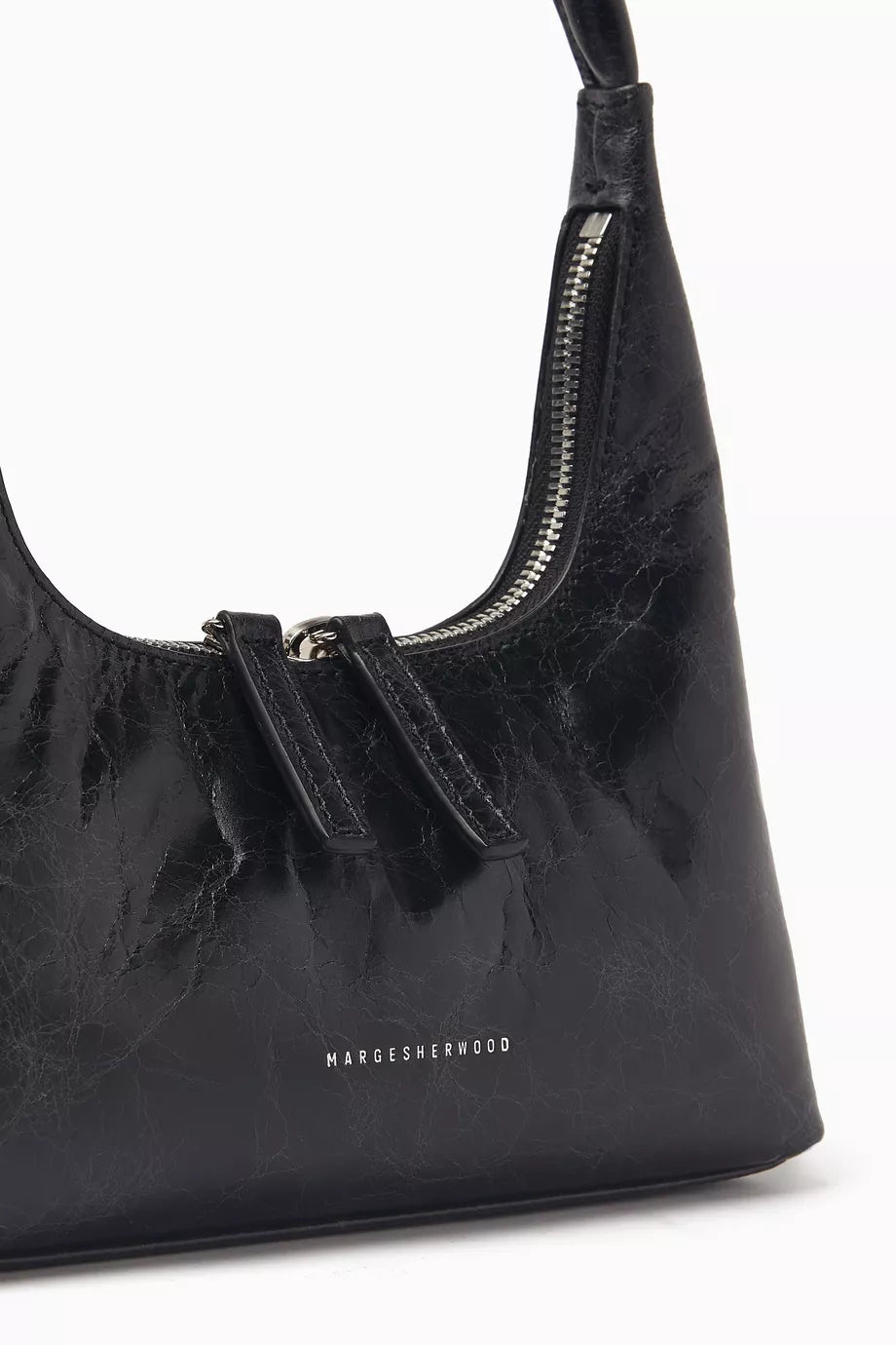 MARGE SHERWOOD Mini Hobo Shoulder Bag in Crinkled Leather
