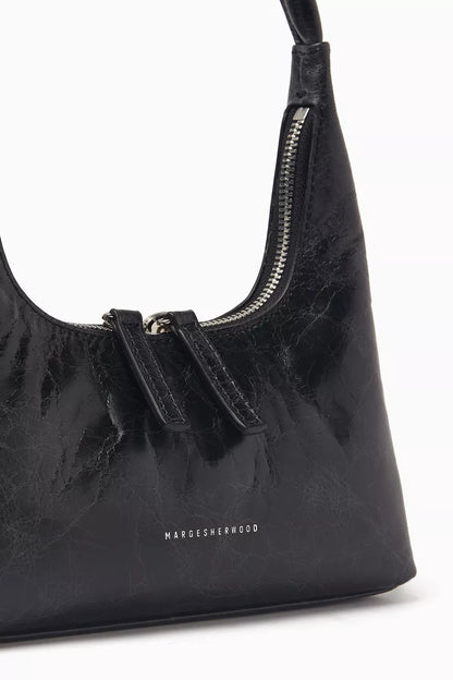 MARGE SHERWOOD Mini Hobo Shoulder Bag in Crinkled Leather