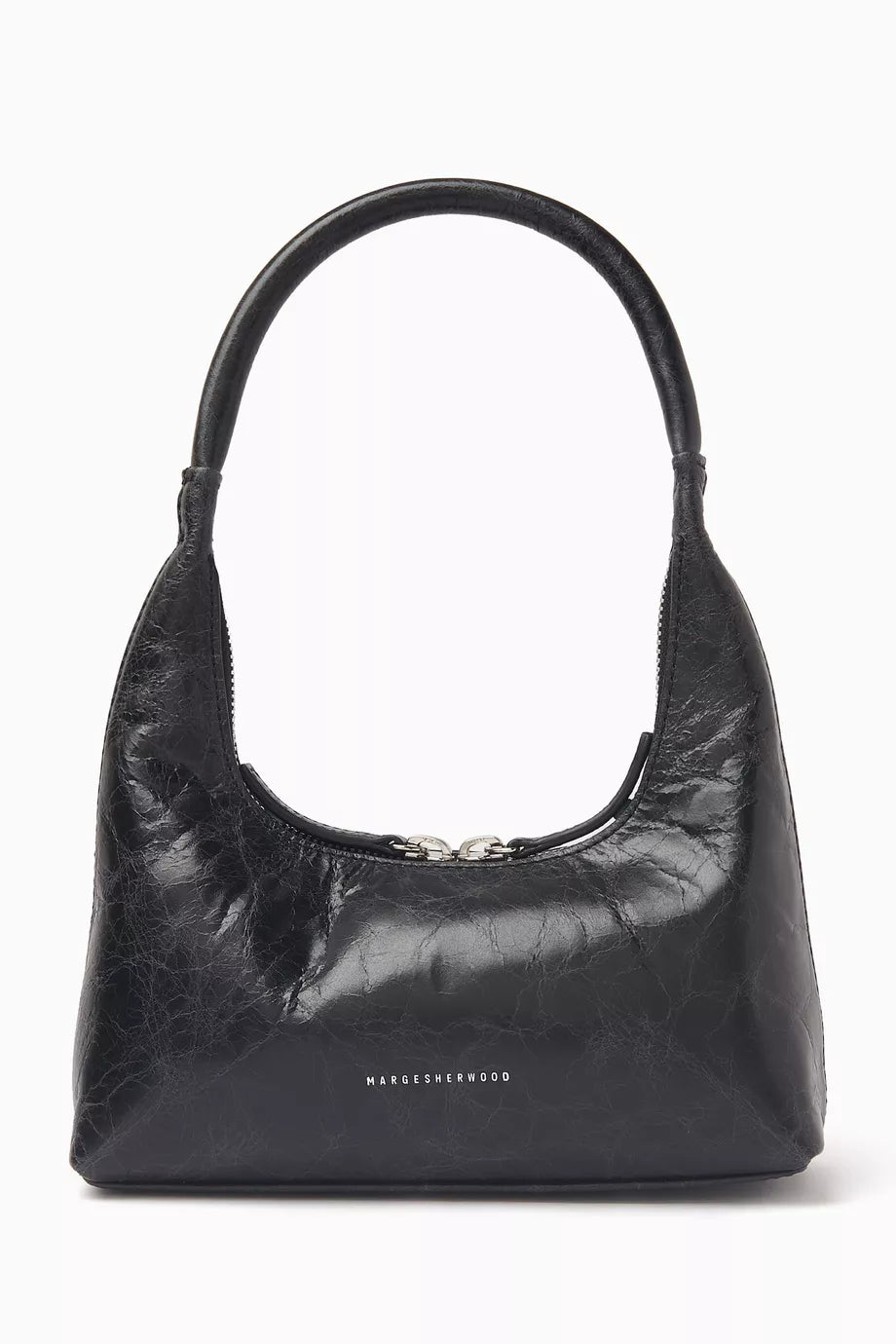 MARGE SHERWOOD Mini Hobo Shoulder Bag in Crinkled Leather