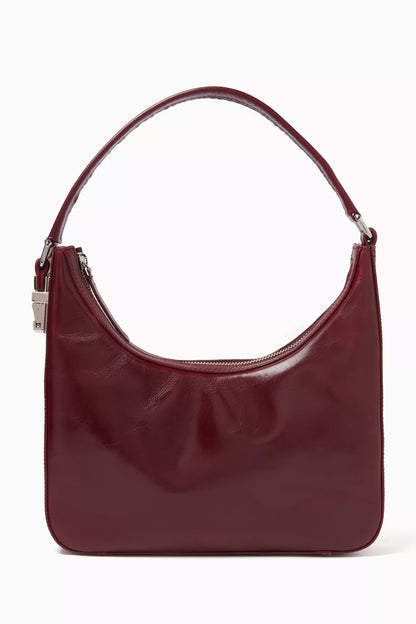 BY FAR Small Rhea Shoulder Bag in Creased Leather