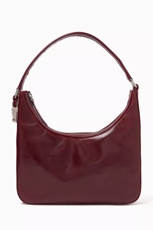 BY FAR Small Rhea Shoulder Bag in Creased Leather