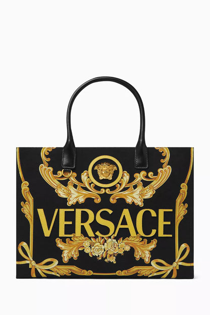 Versace Large Cameo La Medusa Tote Bag in Canvas Multicolor
