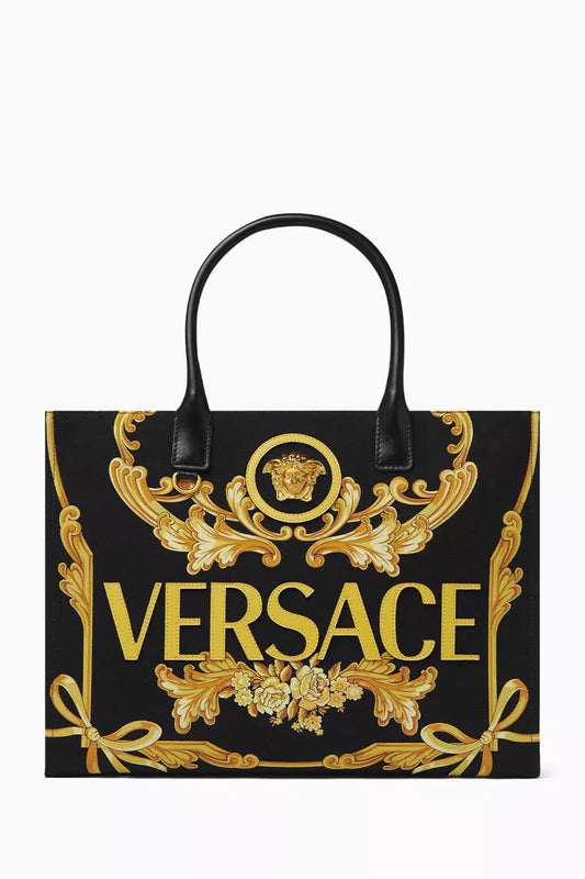 Versace Large Cameo La Medusa Tote Bag in Canvas Multicolor