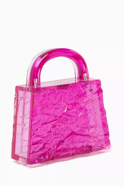 L'AFSHAR Eva Crushed Ice Top-handle Bag in Acrylic