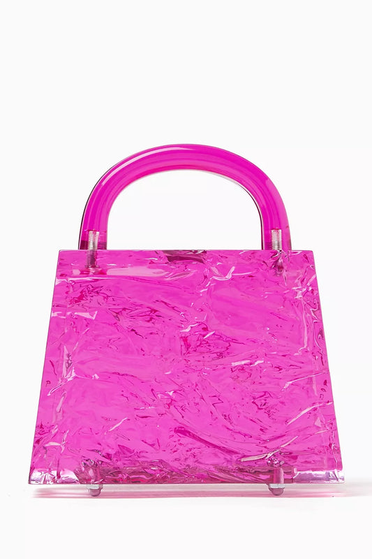 L'AFSHAR Eva Crushed Ice Top-handle Bag in Acrylic