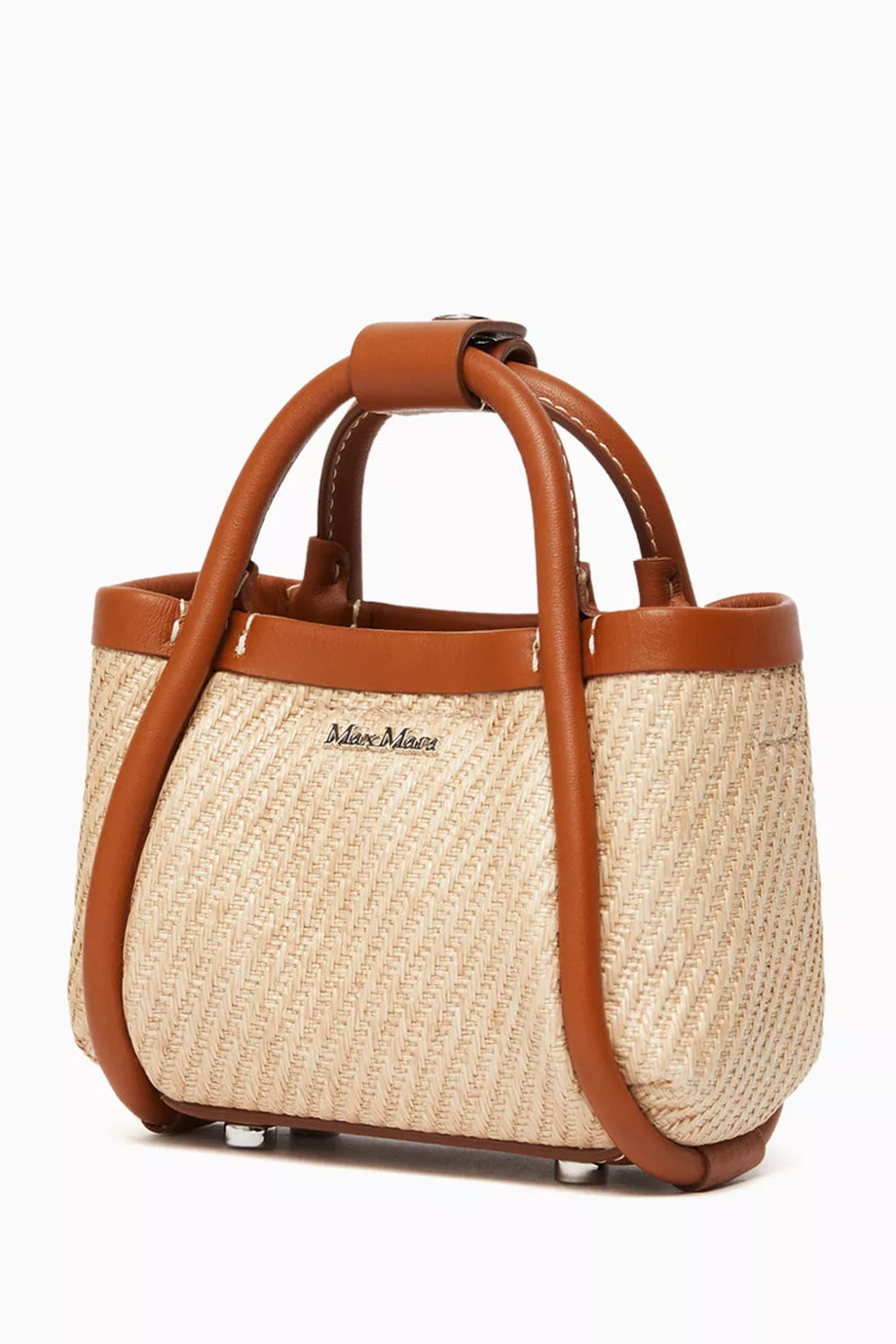 Max Mara Summermini Top-handle Bag in Raffia