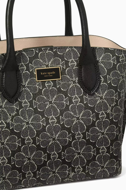 Kate Spade Suite Crossbody Tote Bag in Floral Jacquard - Black
