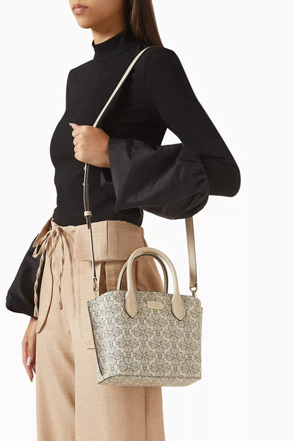 Kate Spade Suite Crossbody Tote Bag in Floral Jacquard - Neutral
