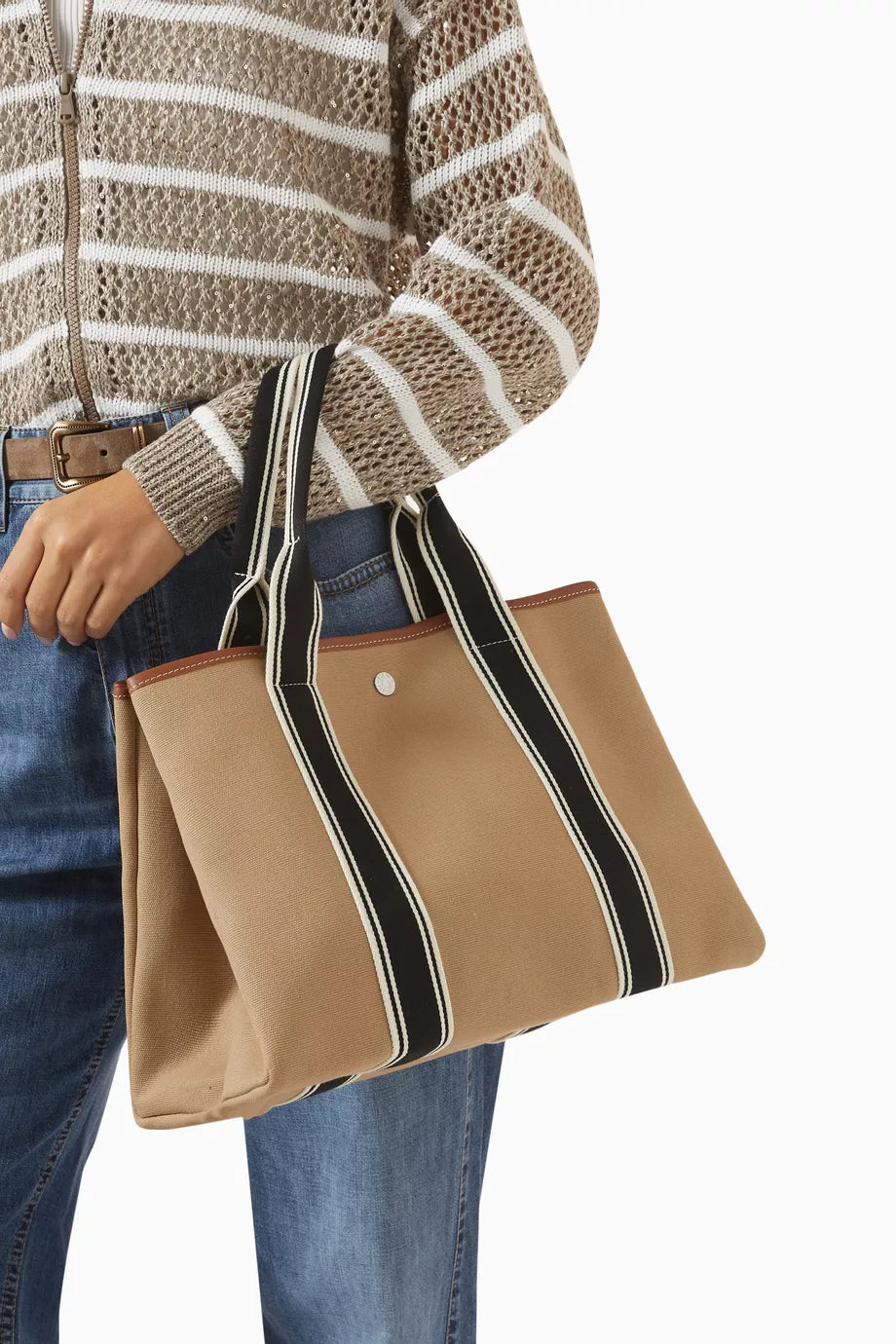 Rue de Verneuil Medium Traversée Tote Bag in Linen Canvas