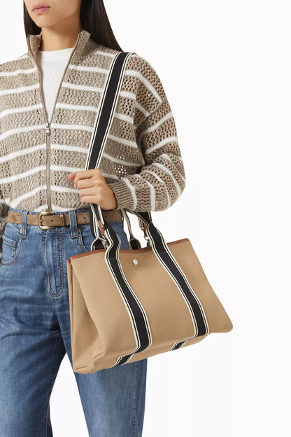 Rue de Verneuil Medium Traversée Tote Bag in Linen Canvas