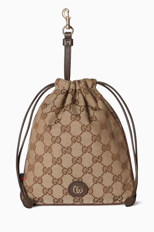 Gucci Minuet Mini Charm Pouch in GG canvas