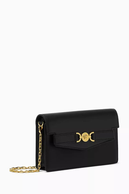 Versace Medusa '95 Wallet on Chain in Leather - Black