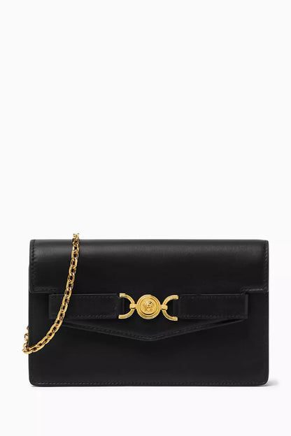 Versace Medusa '95 Wallet on Chain in Leather - Black