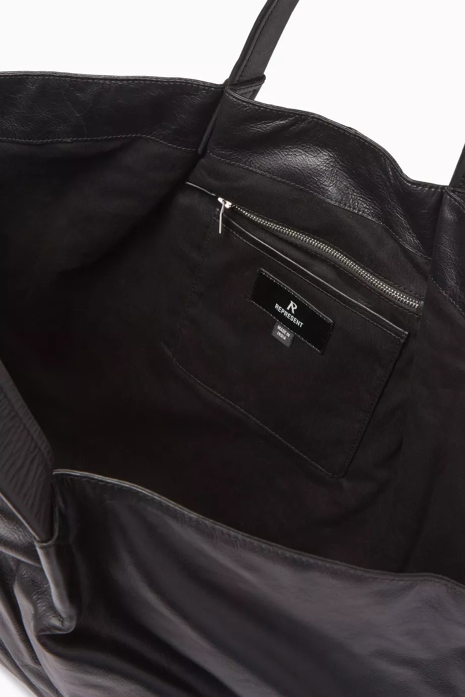 REPRESENT Large Pleat Tote Bag in Leather