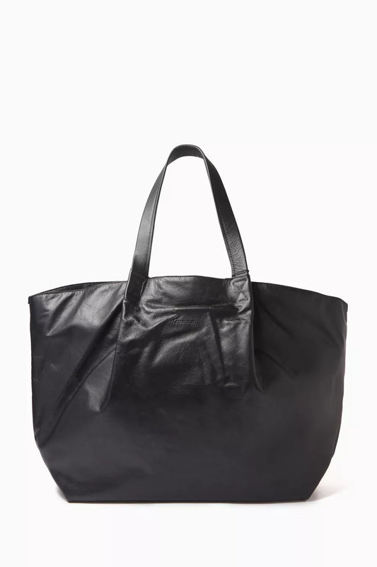 REPRESENT Large Pleat Tote Bag in Leather