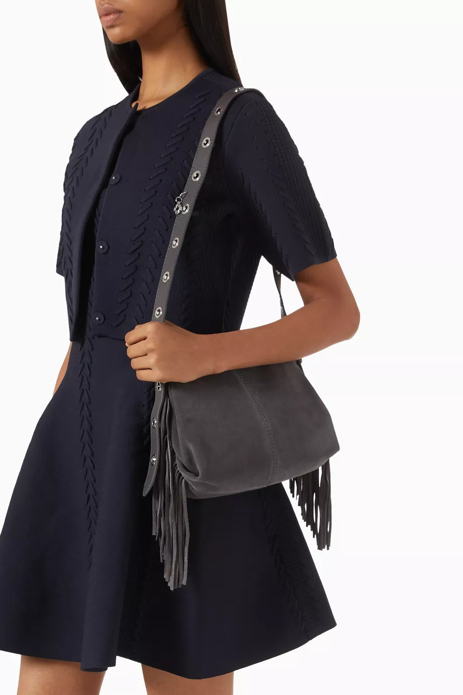 Maje Mini Miss M Bag in Suede