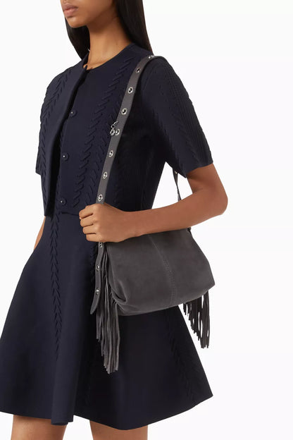Maje Mini Miss M Bag in Suede
