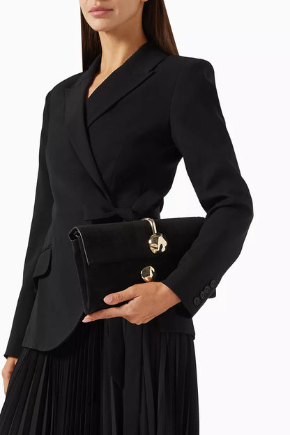 Simkhai Amaya Clutch in Calfskin Suede
