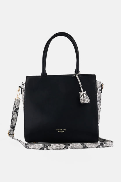 Kenneth Cole Women Snake Print Satchel Bag, Black